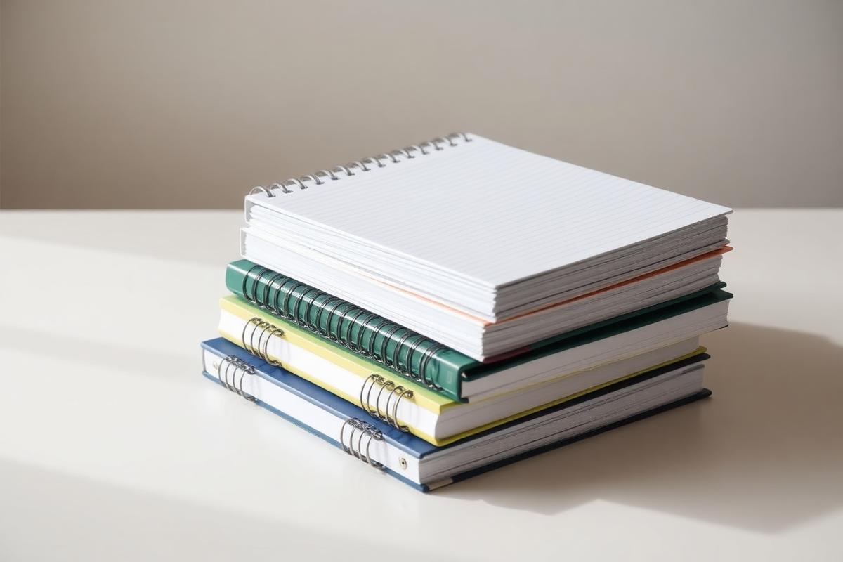 Stack of school textbooks and academic materials